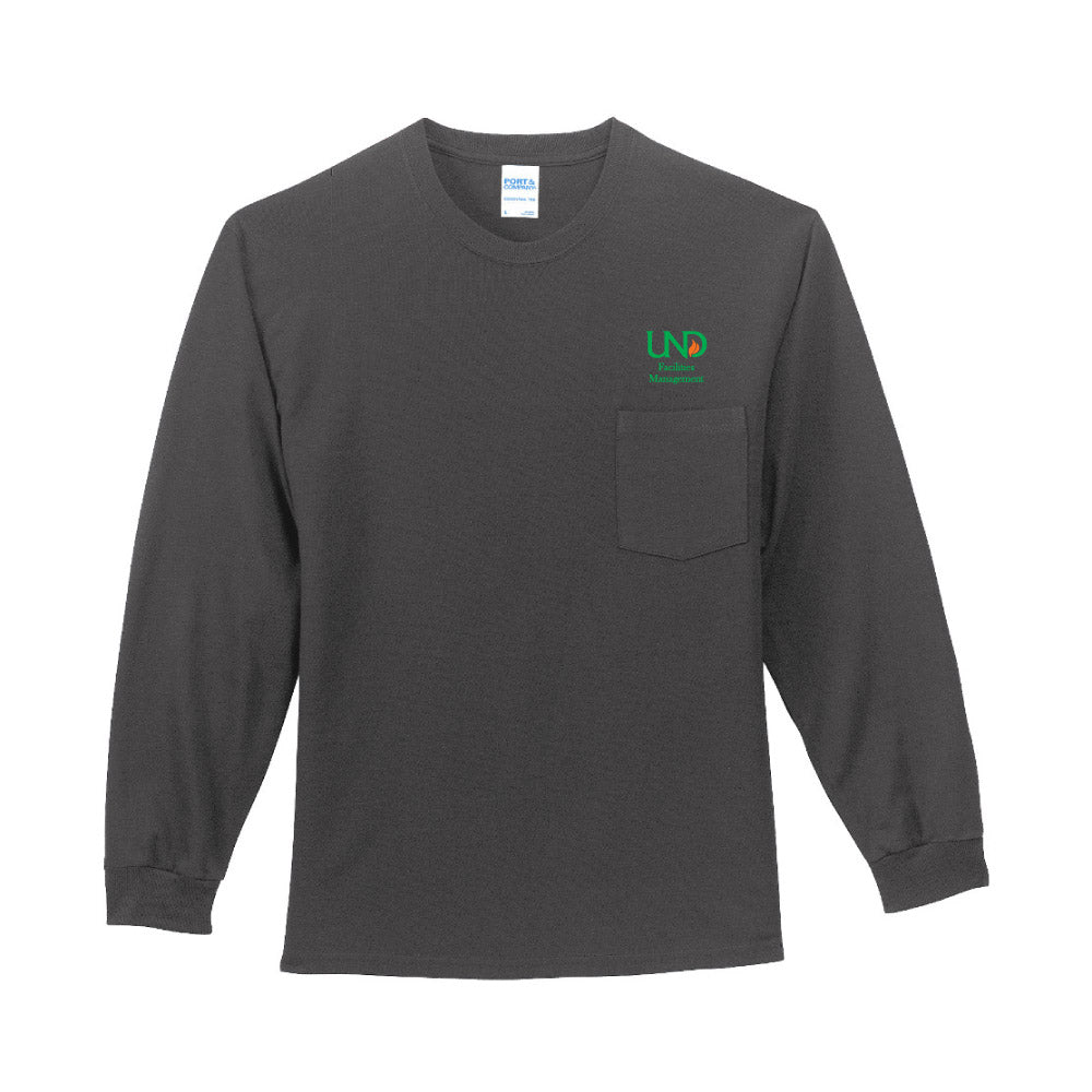 UNDFMS. Port & Company® Long Sleeve Essential Pocket Tee