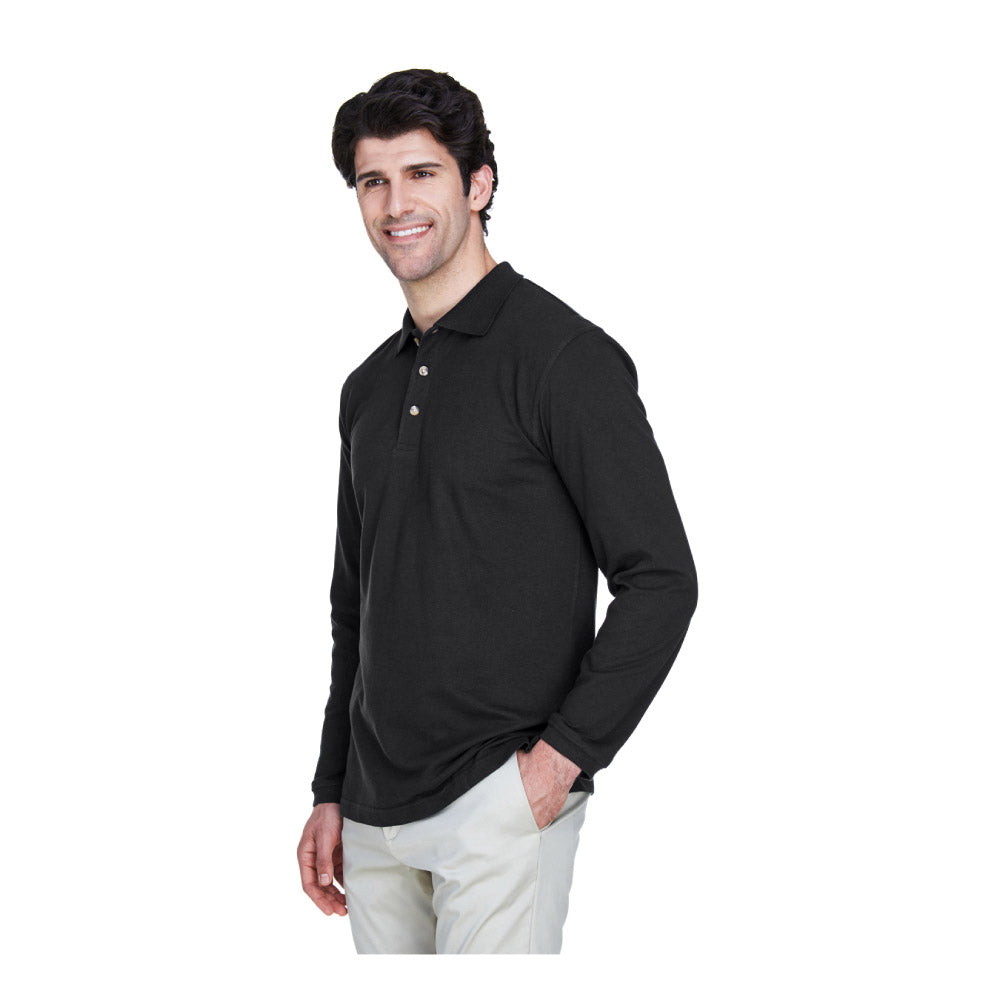 UNDFMS. UltraClub Long Sleeve Classic Piqué Polo