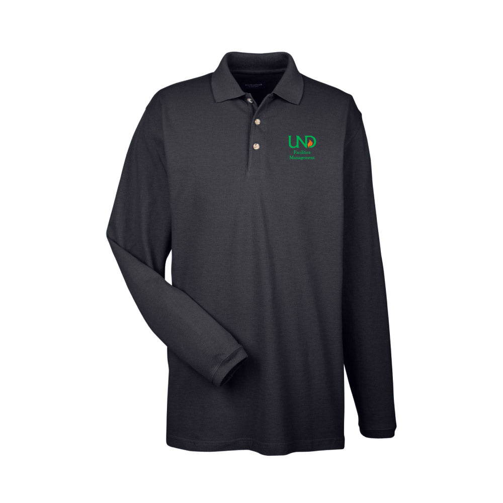 UNDFMS. UltraClub Long Sleeve Classic Piqué Polo