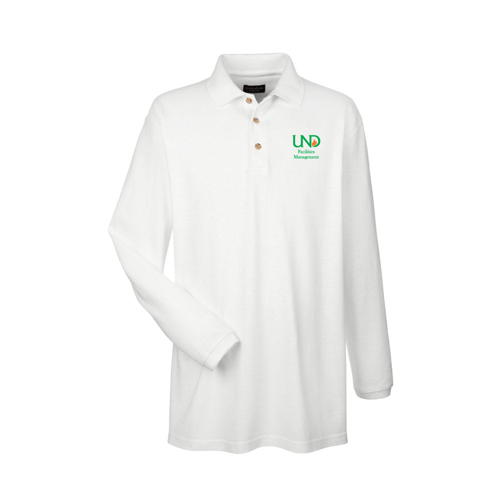UNDFMS. UltraClub Long Sleeve Classic Piqué Polo