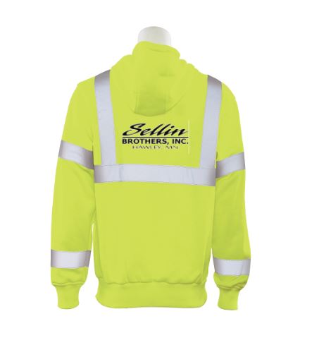 SBI105. Hi Vis Hooded Pullover Sweatshirt
